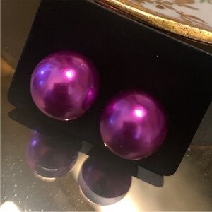 Extra Large Purple Ball Stud Earrings